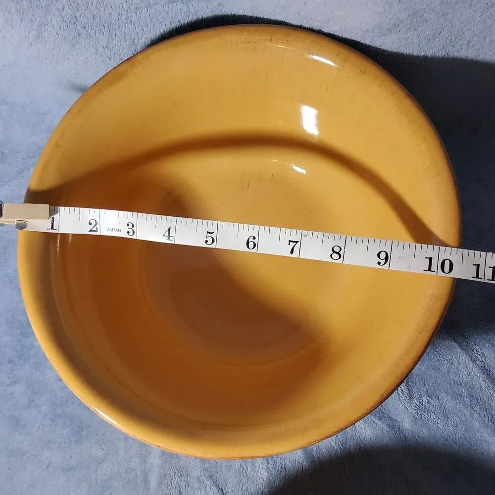 Pier 1 Toscana Gold Mixing Bowls Set 3 Nesting Earthenware Yellow Italy Handpain